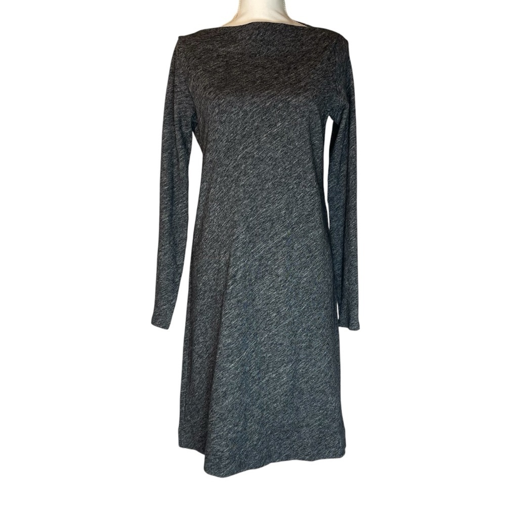 Women's‎ Eileen Fisher Grey Boatneck Long Sleeve Dress S *L0202
